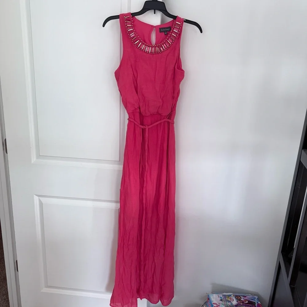 Luxology | Dresses | Luxology Beaded Maxi Dress Coral Pink Sleeveless Belted Empire Waist Size S | Poshmark Luxology | Dresses | Luxology Beaded Maxi Dress Coral Pink Sleeveless Belted Empire Waist Size S | Poshmark